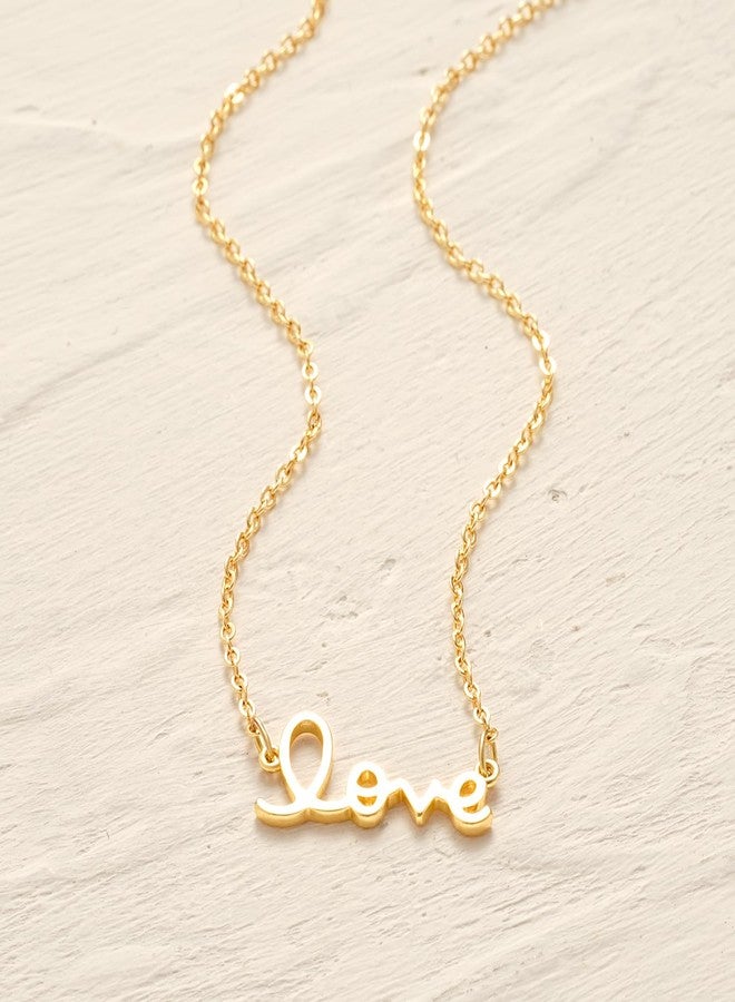 MYEARS Women Word Love Necklace Gold Pendant 14K Simple Dainty Chain Everyday Trendy Jewelry - Image 4